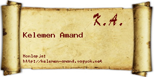 Kelemen Amand névjegykártya